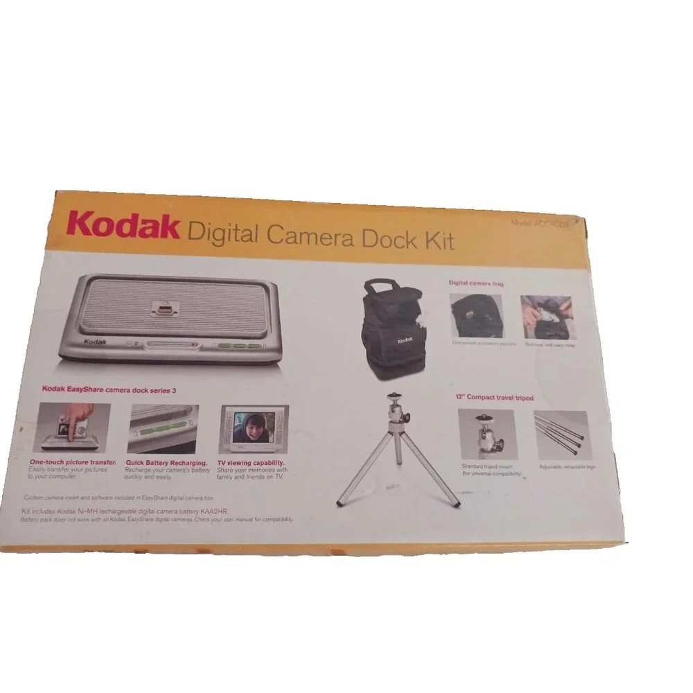 Kodak Digital Camera Dock Kit ModeACC-CD1 Includes Tripod, Bag, Docking Station